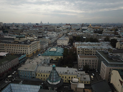 直升机莫斯科城市景观图片