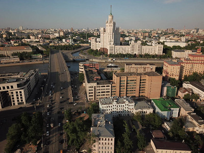 全景城市天空视图莫斯科图片