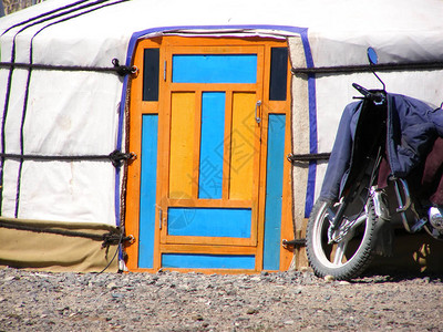 蒙古游牧民族蒙古包传统民居的门图片