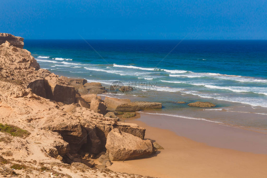 摩洛哥大西洋海岸滨的早景图片