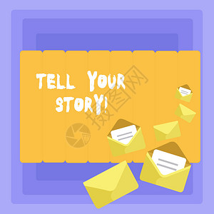 概念手写显示讲述你的故事表达你的感受的概念意义讲图片