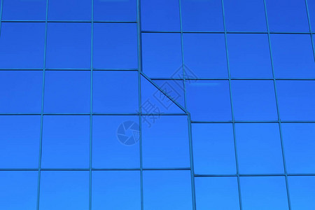 蓝色建筑玻璃窗户办公室金融透图片
