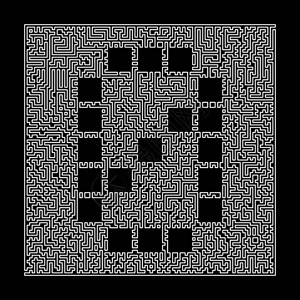 迷宫框架中的数字0迷宫技术字母线样式字体在黑色图片