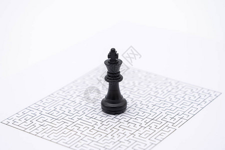 一个国王棋被放置在迷宫的中心经营理念概故障排除分析问题以图片