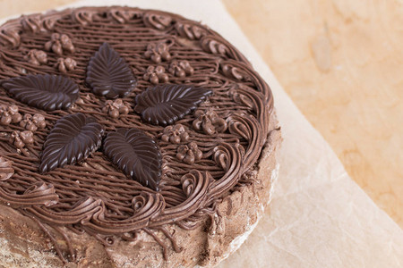 巧克力蛋糕顶端风图片