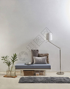 现代灰色客厅椅子沙发和装饰图片