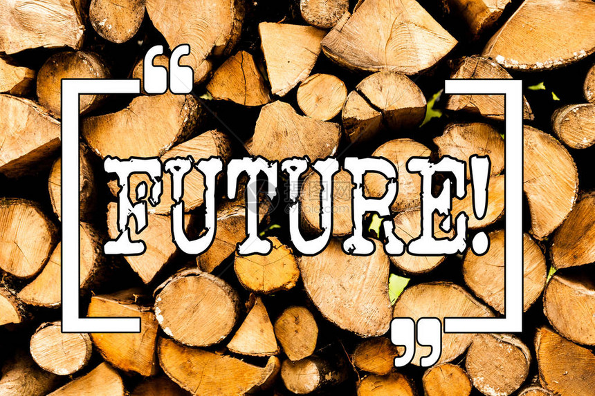 概念手写显示未来概念意义从现在开始的时间段将发生的事件木制背景复古木材野生图片
