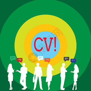 概念手写显示Cv概念意义信息图表求职员工招聘数字与手势和文本图片
