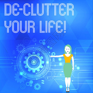 概念手写显示DeClutter你的生活概念意义去除不必要的物品图片