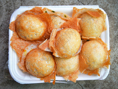 香甜可口的烤椰子饭热饼泰国椰子饭图片