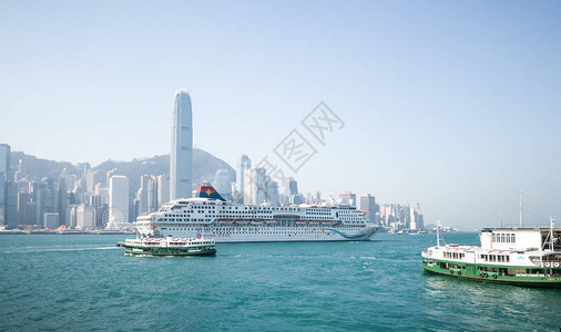 香港美丽的天际线自然和现代生活图片