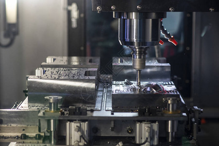 CNC机械中心使用指数型半径末端磨粉工具切割模具部件CNC机磨背景图片