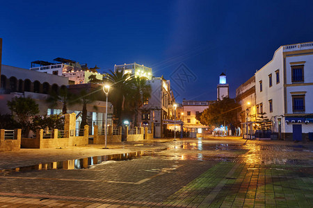 晚上Medina旧购物街摩洛哥Ess图片