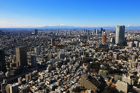 东京街景和富士山图片