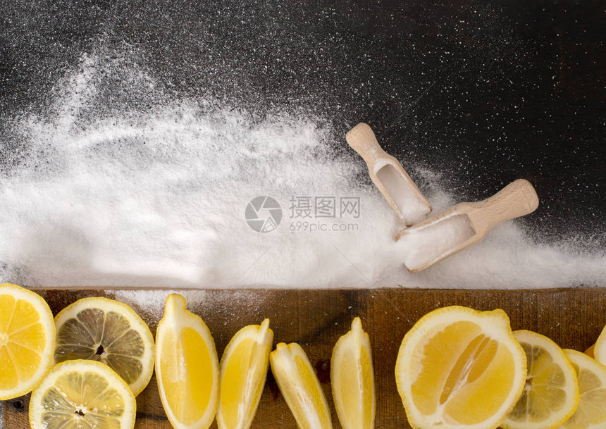 小苏打碳酸氢钠和柠檬图片