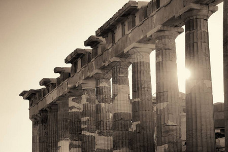 帕台农神庙在希腊雅典的Achop图片