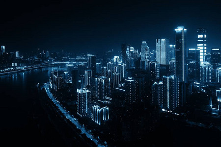 夜间重庆市城建筑和城市天图片