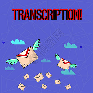 音译显示转录的书写笔记转录文字本语音彩色航空信封和其中两个带翅膀的书面或印刷过背景