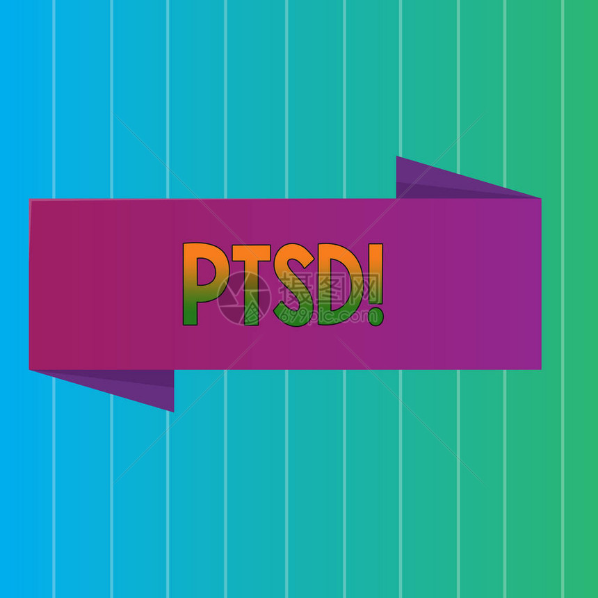 文字书写文本Ptsd商业照片展示创伤后应激障碍精神疾病创伤恐惧空白折叠彩色横幅照片垂直条图片