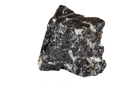 白色背景的岩石中的硅石矿图片