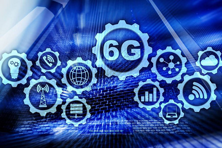未来通信快速技术6G网络连接概念高速背景图片