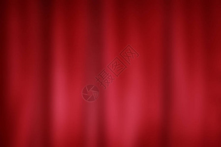 红色窗帘纹理背景柔和模糊图片