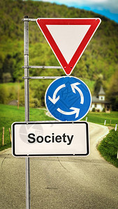 通往社会的路牌背景图片