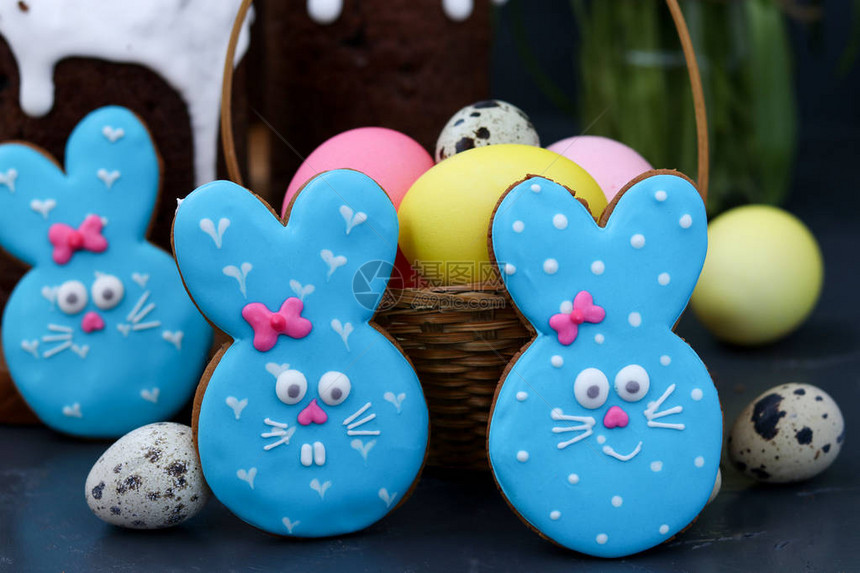 复活节兔子糖饼干动物形状的饼干图片