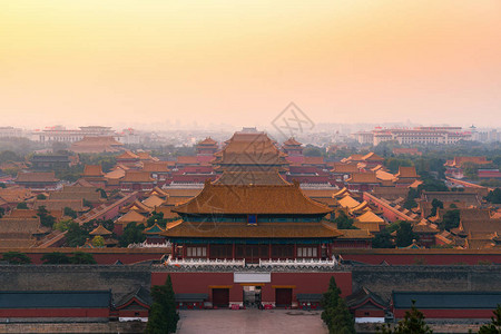 日落时北京禁城景图片