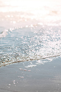 夏季沙滩和海滨浪背景用于激励报价博客文章您的文本的节假日概念背景图片