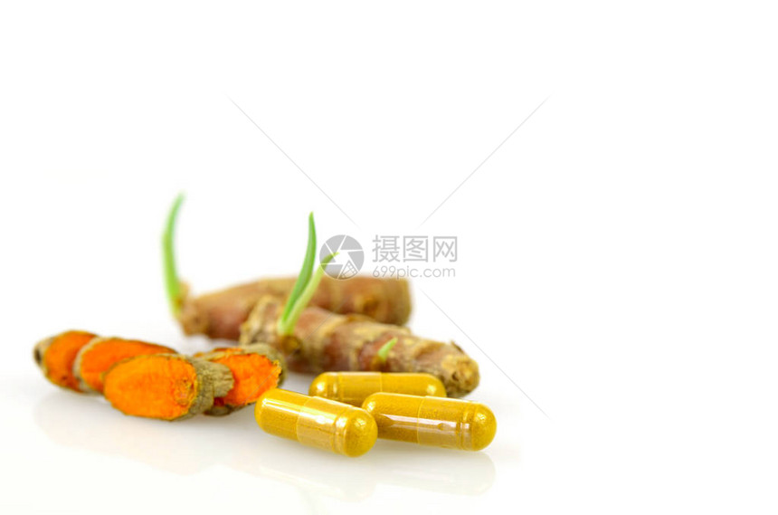 TurmericCurcumalongaL替代药物斯帕产品和食品成分的图片