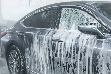 有关洗车洗车泡沫水自动洗车活图片