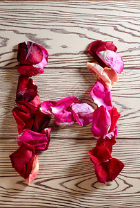 玫瑰花瓣字母表图片
