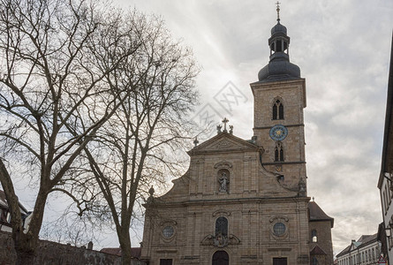 德国巴伐利亚具有巴洛克建筑和巴洛克教堂的历史古图片