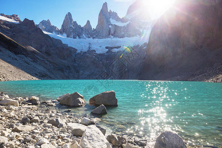 著名的CerroFitzRoy阿根廷巴塔哥尼亚最美丽最难突出的图片