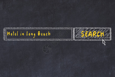 搜索引擎的粉笔草图在长滩搜查和预图片