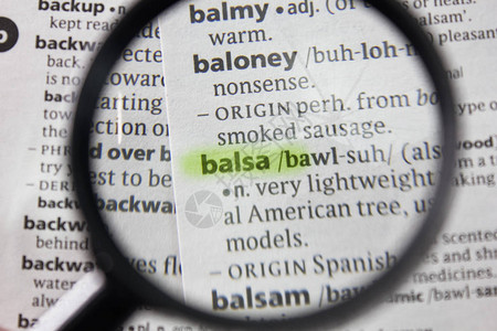 字典中的单词或短语balsa图片
