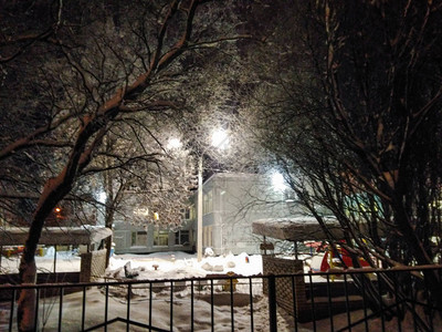 白雪皑的冬天的城市冷冰的景色图片