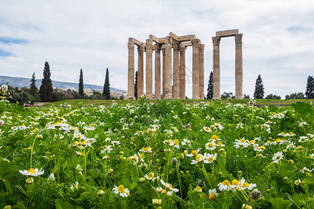 雅典古老的奥林匹亚宙斯寺奥利皮或奥林济图片