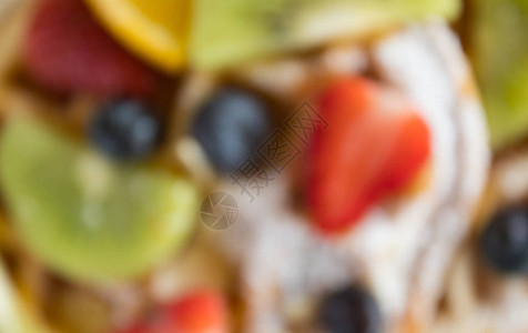模糊风格草莓果味华夫饼甜点背景设计食物和饮料类别背图片