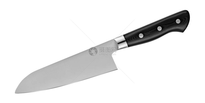 白背景的日本钢刀主刀与剪切路径隔图片