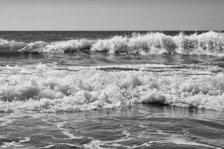 海沙天空海浪和夏日美丽的热带海滩美丽的海滩和热带海洋海图片