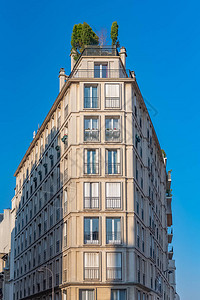 巴黎中央的狭小建筑典图片