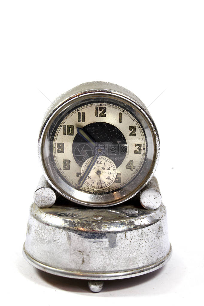 白色背景上的老式钟表时钟图片