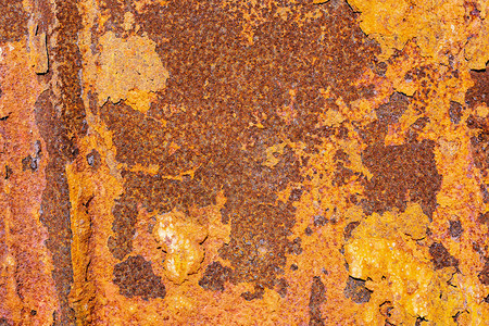 红色生锈的金属垃圾墙背景图片
