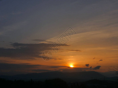 的夕阳天空景观图片