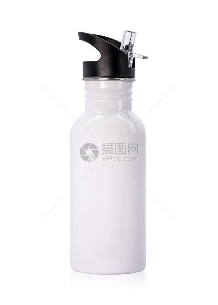 白色背景上隔绝的金属瓶和塑料管图片