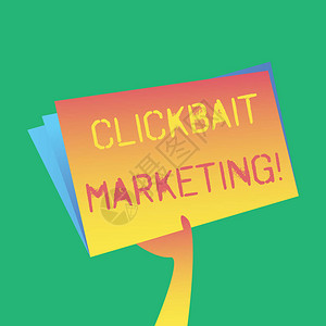 显示Clickbait营销的文本符号展示旨在生成页面视图的在线内图片