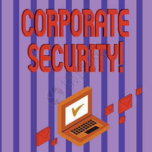 商业照片展示保护商业财产和信息的实践彩色邮件信封在笔记本电脑周围图片