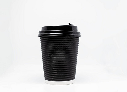 黑色带走白色背景上的咖啡杯图片